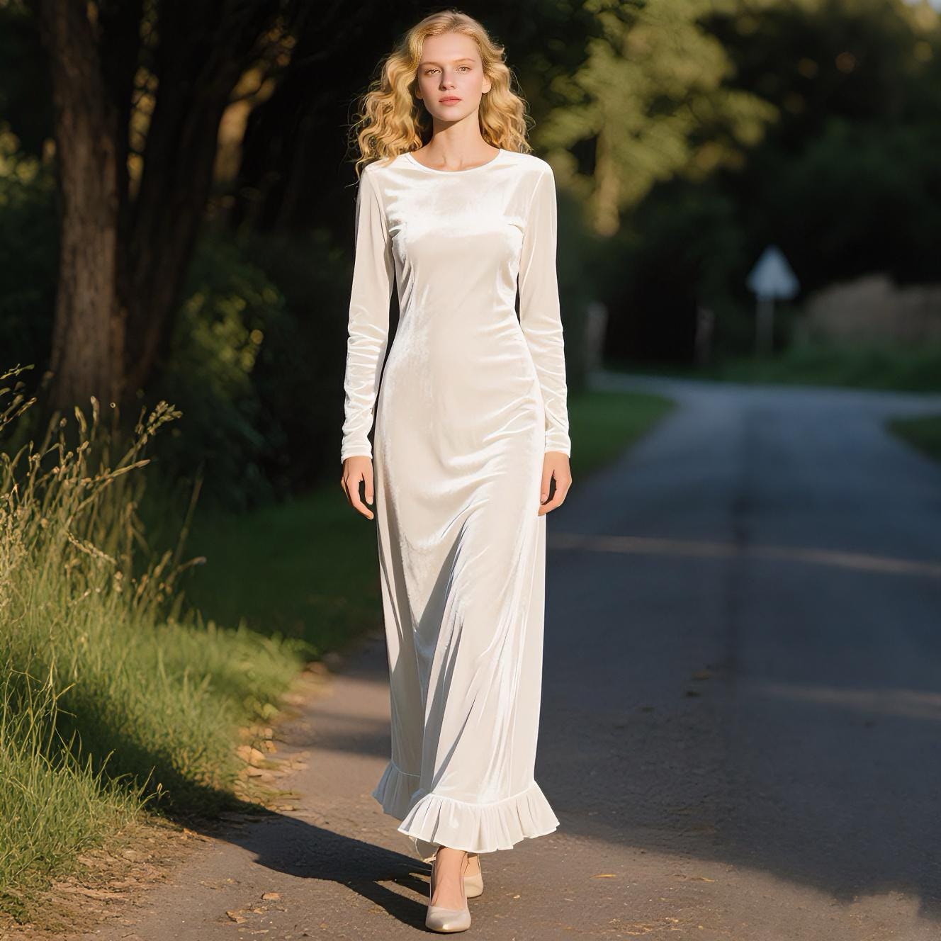 White Velvet Dress - Etsy Canada
