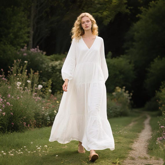 white fall dress women White Long Sleeve Fit & Flare Cocktail Dress