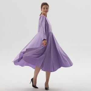 Women Flowy Dress 100% Cotton Maxi Dress Expansion Dress Long Sleeves Dress Fashion Casual Fairy Dress Summer Fall Dress Plus Size Dress