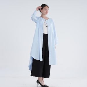Women&#39;s Summer Fall Coat Minimalist Long Cotton Coat Open-Front Cardigan Jacket Overcoat Bohemian Loose Outerwear Plus Size Custom Coat