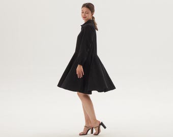 Chic Black Swan Long Sleeve Midi Knit Jersey Dress, the Lily Midi Dress  With Pockets, Boho Aesthetic Clothing, Trendy Streetwear, Plus Sizes - Etsy