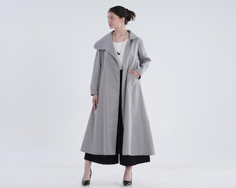 Asymmetric Bohemian Coat ∆ Canvas Trench Coat Women ∆ Maxi