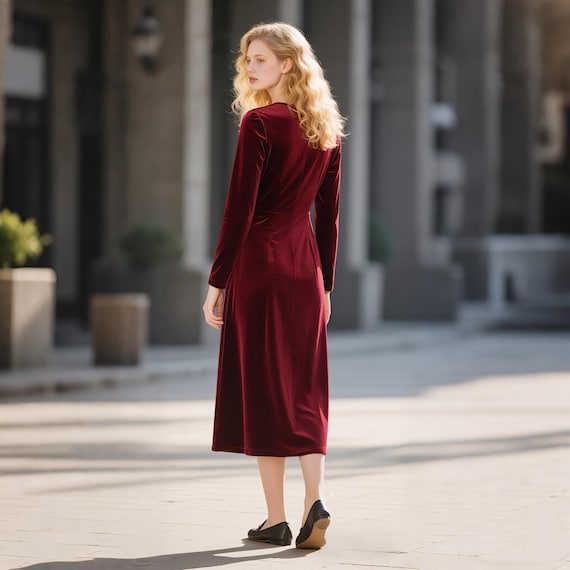 windsor midi dresses Moonlight Velvet Floral Lace-Up Midi Dress