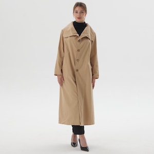 Women Summer Fall Coat Cotton Trench Coat Women&#39;s Long Flowing Minimalist Bohemian Button-Up Coat Elegant Coat Custom Plus Size Jacket
