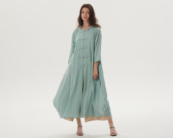 Linen Coat Linen Cardigan Summer Fall Coat Hooded Coat Casual Loose Robes Long Sleeves Dress Linen Maxi Coat Jacket Womens Plus Size Coat