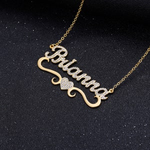Two tone name necklaces sale