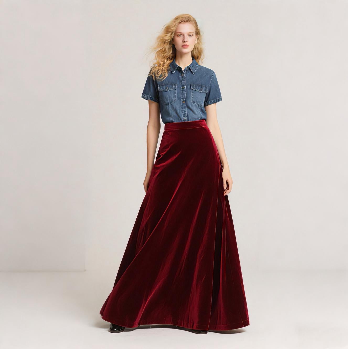 Vert Sapin Jupe Velours CotelÃ© Vert Black Velvet Skirt France