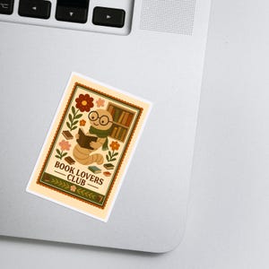 Adesivo Book Lovers Club - Adesivo Bookworm per appassionati di libri, simpatico adesivo in vinile per amanti dei libri, regalo letterario