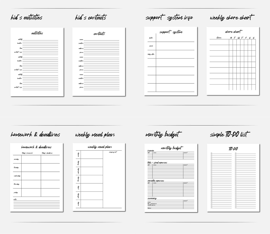 THE PARENT Printable the Ultimate Planner for Parents Etsy