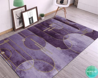 Flat Design Art Deco Mat, Art Deco Style Area Rug, Golden elements Print Carpet, Art Rugs for Bedroom Runner, Rugs For Living Room