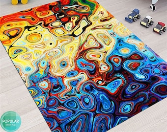 Watercolor Rug, Rainbow Carpet, Multicolor Pattern Rug, Popular Rug, Cool Rug, Rug for Livingroom, Custom Rug, Personalized Rug,Housewarming