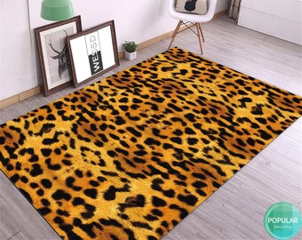『 Yellow Leopard fam 』by Zuberi 60*60cm Brown Leopard Rug, Leopard Pattern, Zebra Rug, Zebra Pattern