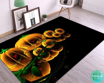 Halloween Gifts, Halloween Rug, Pumpkin Rug, Scary Pumpkin, Pumpkin Head, Halloween, Decorative Rug, Gifts For Halloween, Area Rug