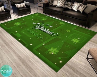 Christmas Santa Claus Rectangle Rug, Merry Christmas Area Rug ...