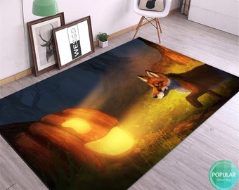 Halloween Gifts, Halloween Rug, Pumpkin Rug, Scary Pumpkin, Pumpkin Head, Halloween, Decorative Rug, Gifts For Halloween, Area Rug