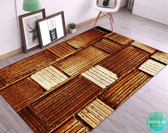 ブラウンブックラグ、図書館用カーペット、本棚マット、アテナエウム