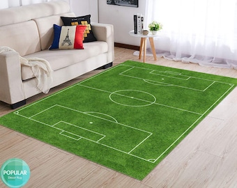 Green Soccer Field, Football Field Gridiron, Sport Rug, Sport, Fan Clup Rug, Play Rug, Kids Play Mat, Green Rug, Kids Room Rug, Decor Carpet