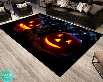 Halloween Gifts, Halloween Rug, Pumpkin Rug, Scary Pumpkin, Pumpkin Head, Halloween, Decorative Rug, Gifts For Halloween, Area Rug