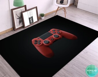 Lebendiger bedruckter Spieleraum-Teppich • Spielraum-Dekor • Teppich für Videospiele-Liebhaber • Personalisierter maschinenwaschbarer Gamer-Teppich