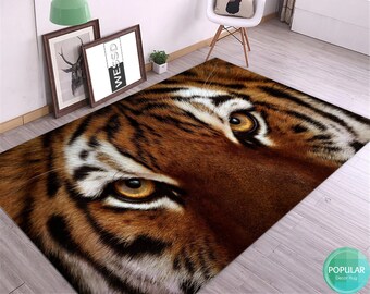 Tiger Pattern Carpet, Home Decor Eclectic, Modern Look Tibetan Tiger Area Rug, Housewarming gift