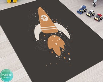 Area Rug, for Bedroom Cartoon Space Planet, Pattern Carpet Rugs, for Children Rooms, Modern Home Decor, Solar System Rug, Educational Rugs