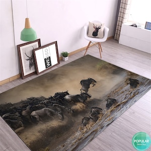 Tibetischer Tigerteppich, Teppich für Wohnzimmer, Teppich für Wohnzimmer, Teppich für Schlafzimmer, Küche, Akzent, Vorleger, Waschbar, rutschfest
