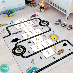 Graue Kinder Stadtmatte, Verkehrsteppich, graue Straßenkarte, Spielteppich, Straßenkarte Teppiche für Kinder, Stadtkarte, Bereich für Spielzimmer, Kinderspielzimmer