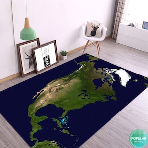 Coole Weltkarte, Spielteppich, Für Wohnzimmermatte, Kartenteppich, Kartenläufer, Beliebter Kartenteppich für Zuhause, Wohndekorteppich