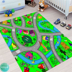 Kinder Stadt Verkehrsteppich, grau Straßenkarte Spielteppich Straßenkarte Teppiche für Kinder Groß Stadt Karte Teppich Vorleger Für Spielzimmer Kinder Spielzimmer