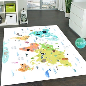 Amerika Karte Teppich und Tiere, 100 Acre Holz Landkarte Teppich, Die Weltkarte Teppich, Kinder und Baby Spiel Teppich Vintage, Teppiche für Wohnzimmer, Home Decor Teppich