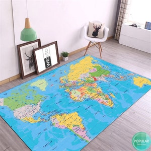 Blauer Teppich, Handgeknüpfter Teppich, Spielteppich, Spielzimmerteppich, Spielzimmerteppich, Spielzimmer Teppich, Spielzimmer Teppich, Kinderzimmerteppich