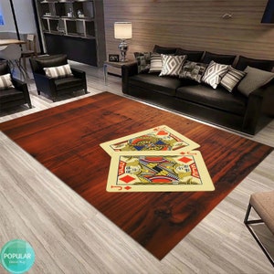 Braune Poker-Matte, Spielteppich, Poker-Teppich, Spielzimmer-Teppich, Kasino-Kunst, Spiel-Würfel-Designer, Gaming-Party-Dekor, Spielzimmerwand