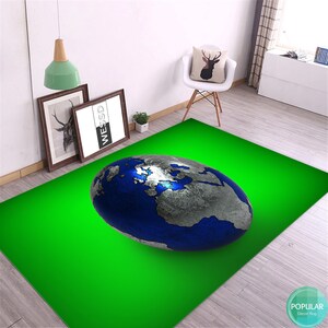 Alfombra De Mapa Verde, Alfombra De Gráfico, Alfombra De Plan, Corredor De Mapa Mundial, Arte De Habitación Para Niños, Diseñador De Habitación De Bebé, Alfombras Para Sala De Estar, Alfombra De Decoración Del Hogar