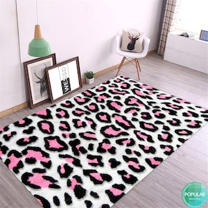 Leopardenteppich, Leopardenmuster, Zebrateppich, Zebramuster, Tiermusterteppich, Leopardenmuster, Leoparddekor, Kunstdekor, Wildtierteppich