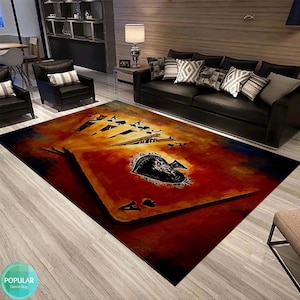 Tappeto con simboli delle carte da gioco, tappeto di design della sala dei giocatori di poker, regalo del casinò, regalo di arredamento della sala da gioco, tappeto di arredamento per feste del casinò, tappeto di dadi da poker