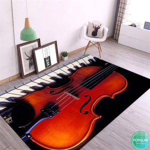 Guitar Rug, Instrument Mat, Music Room Carpet, Art Lover Gift, Musical Runner, Instrument Gift, Best Quality Rugs, Area Floor Rug