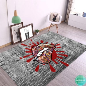 Lips Pattern Rug, Cool Rug, Colorful Rainbow Rug For Livingroom, Custom Size for Home, Personalized Rug,