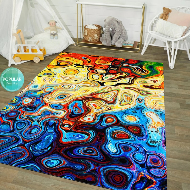 Watercolor Rug, Rainbow Carpet, Multicolor Pattern Rug, Popular Rug ...