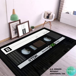 Customize your Classic Cassette, Special Rug, Unisex Rug, Custom Mix Tape, Put Your Names On Your Custom Mix Tape Doormat, Non Slip Backing