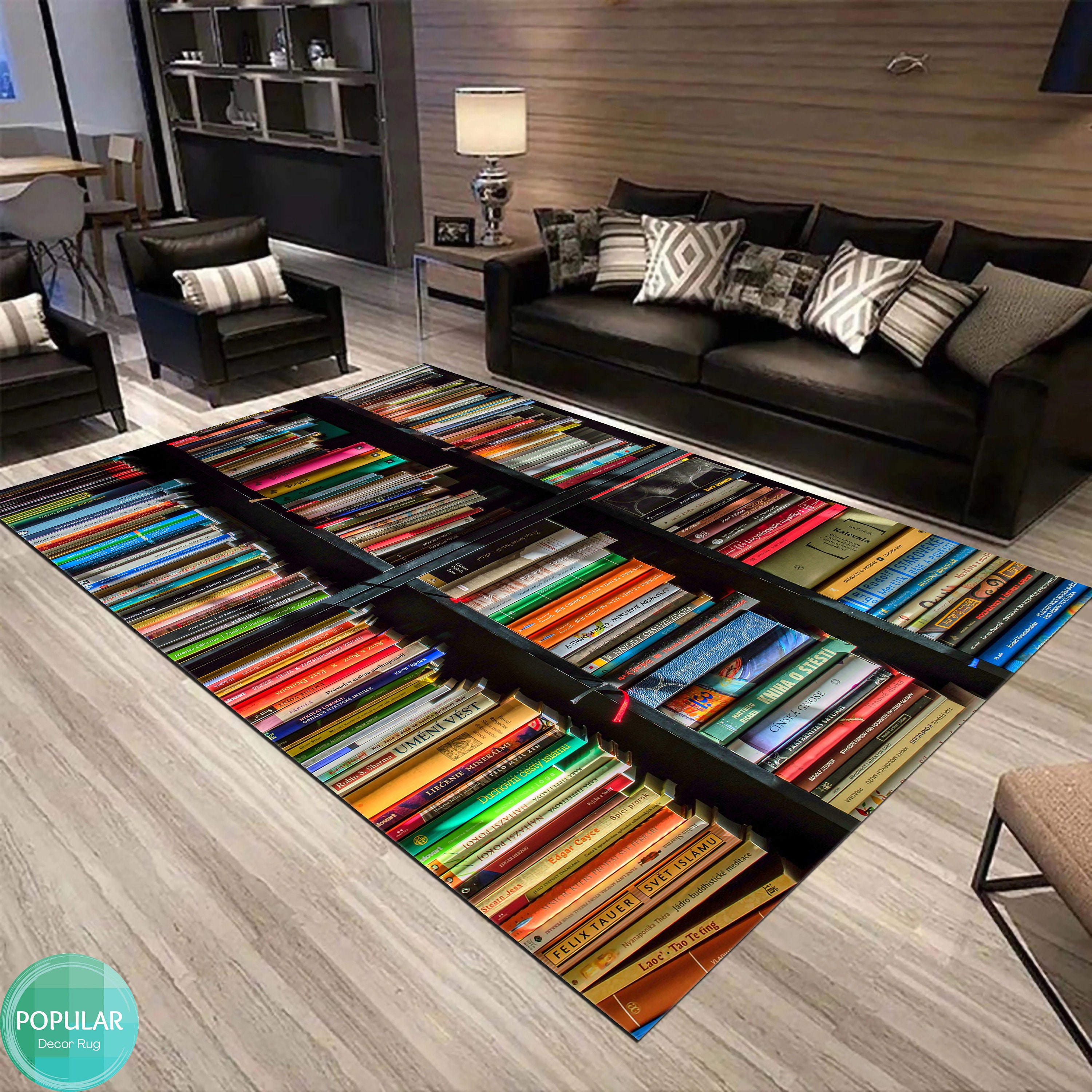 Book Rug, Library Carpet, Bookcase Mat, Athenaeum Mat, Bookshelf Art ...