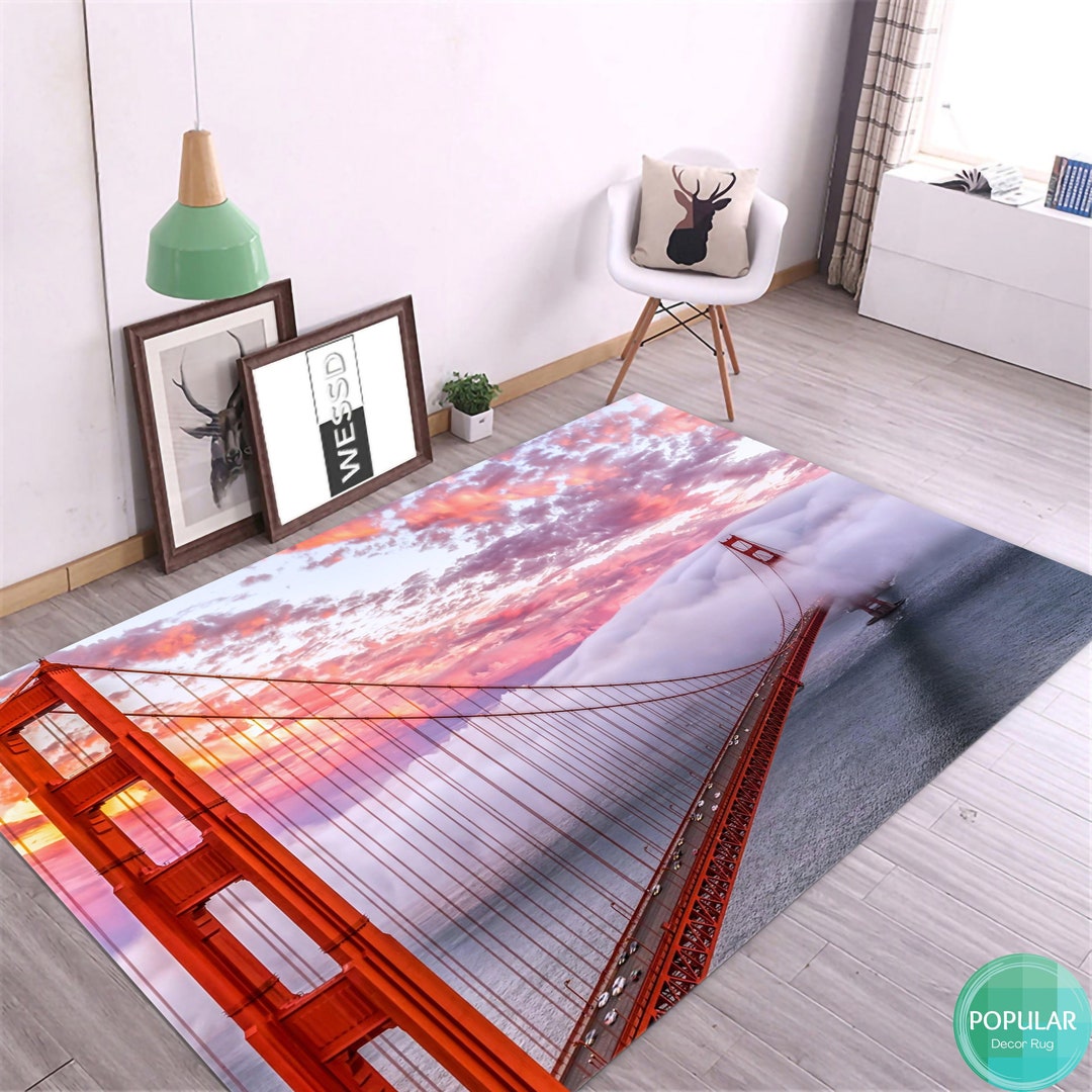 Golden Gate, American Flag Area Rug, American Flag Rug, American Flag ...
