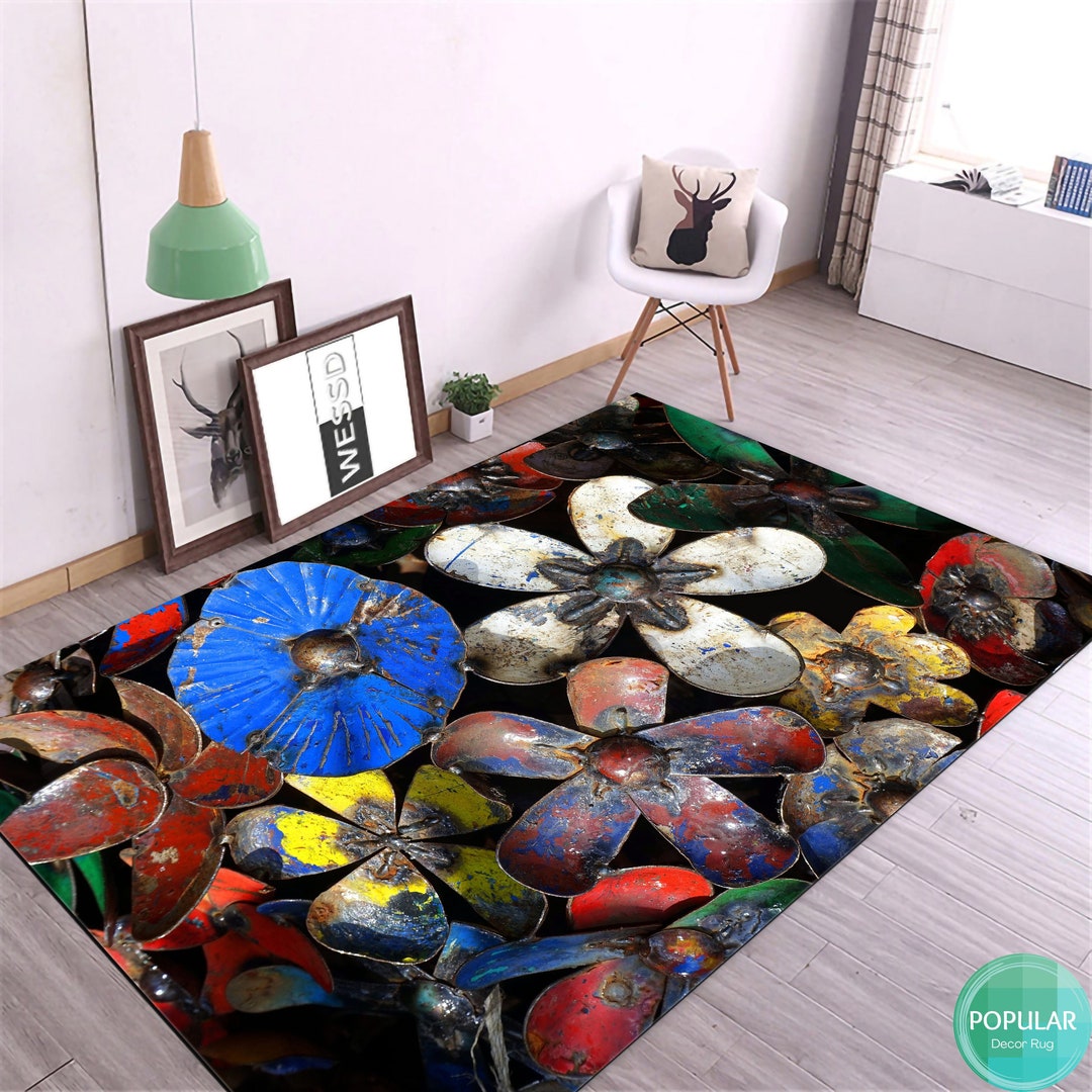 SARA Antique Persian Heriz Pattern Red Hot Pink Oriental Rug, Hand