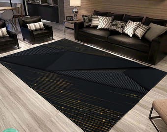 Gold Rug, Office Mat, Canvas Carpet, Art Rug, Abstract Art Rug, Modern Rug, Area Rug, Living Room Rug, Custom Rug