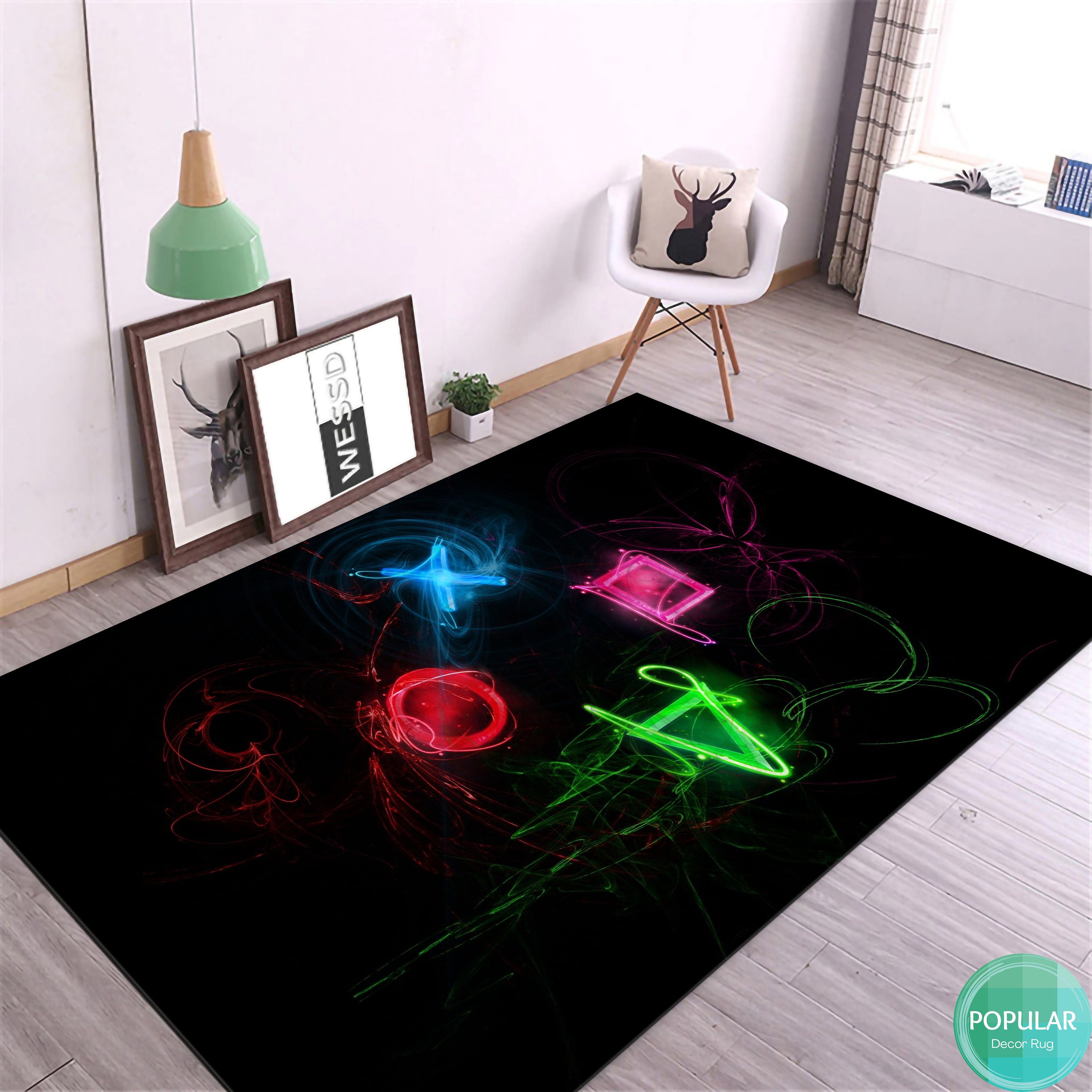 Play Room Rug, PS4 Mat, Play Station Carpet, PS5 Logo Runner