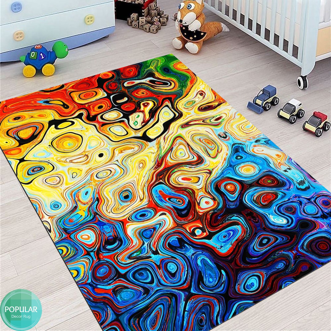 Watercolor Rug, Rainbow Carpet, Multicolor Pattern Rug, Popular Rug ...
