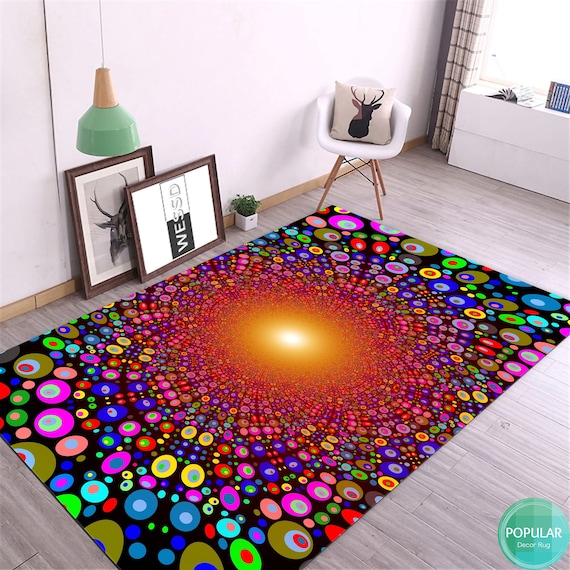 Colorful Rug, Whirlpool Mat, 3D Illusion Rug, Swirl Carpet, Vortex Ground  Mat, Floor Gift, Optical Illusion Rug, 3D Checkered Rug, Joke Rug 