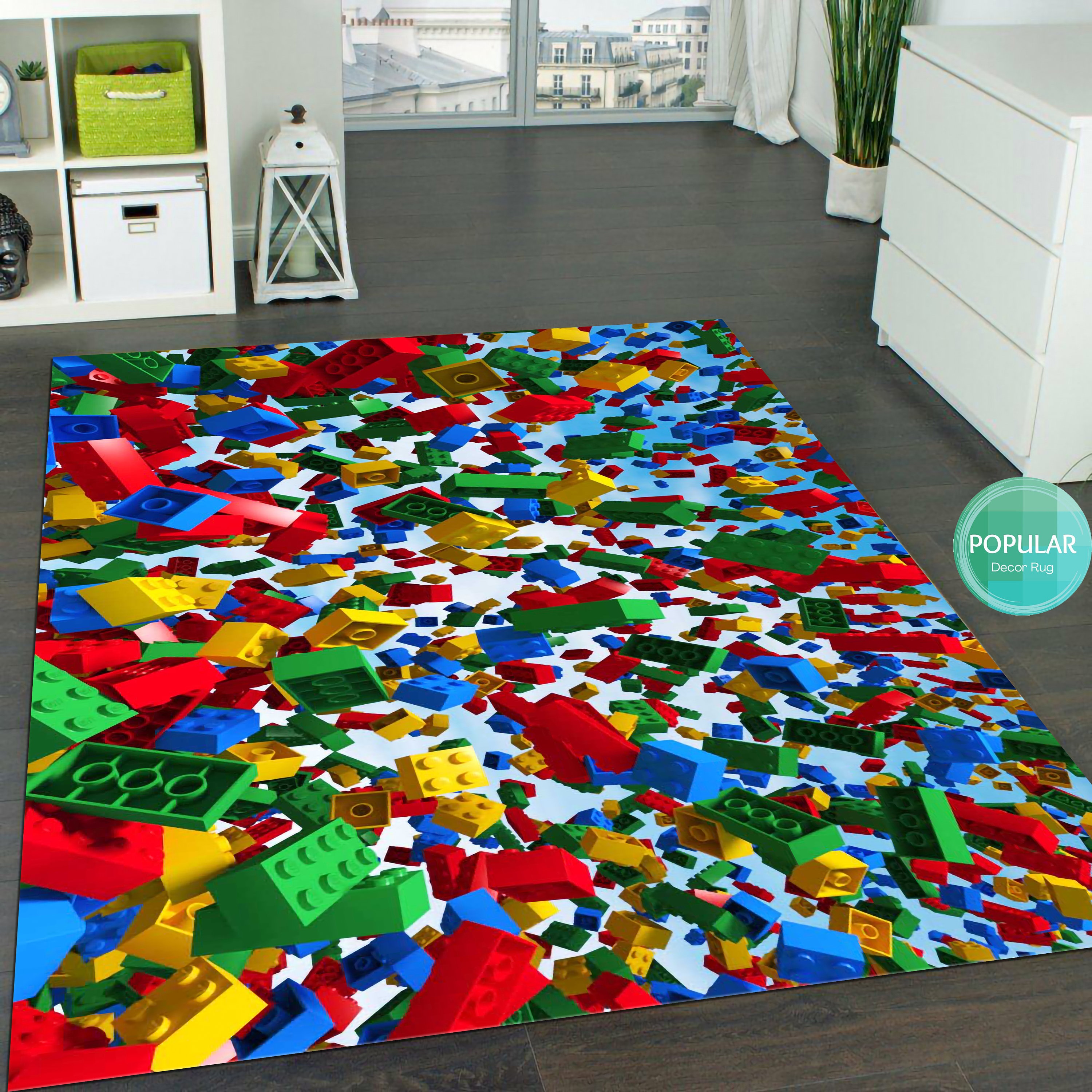 Lego Print Area Rug  Custom Colorful & Fun Rugs & Mats