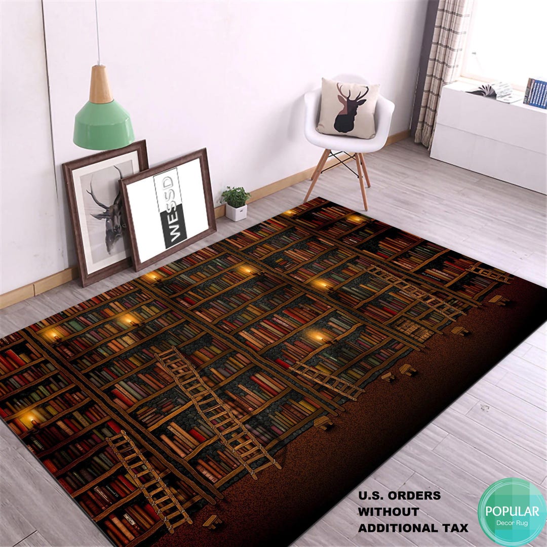Book Rug, Library Carpet, Bookcase Mat, Athenaeum Mat, Bookshelf ...