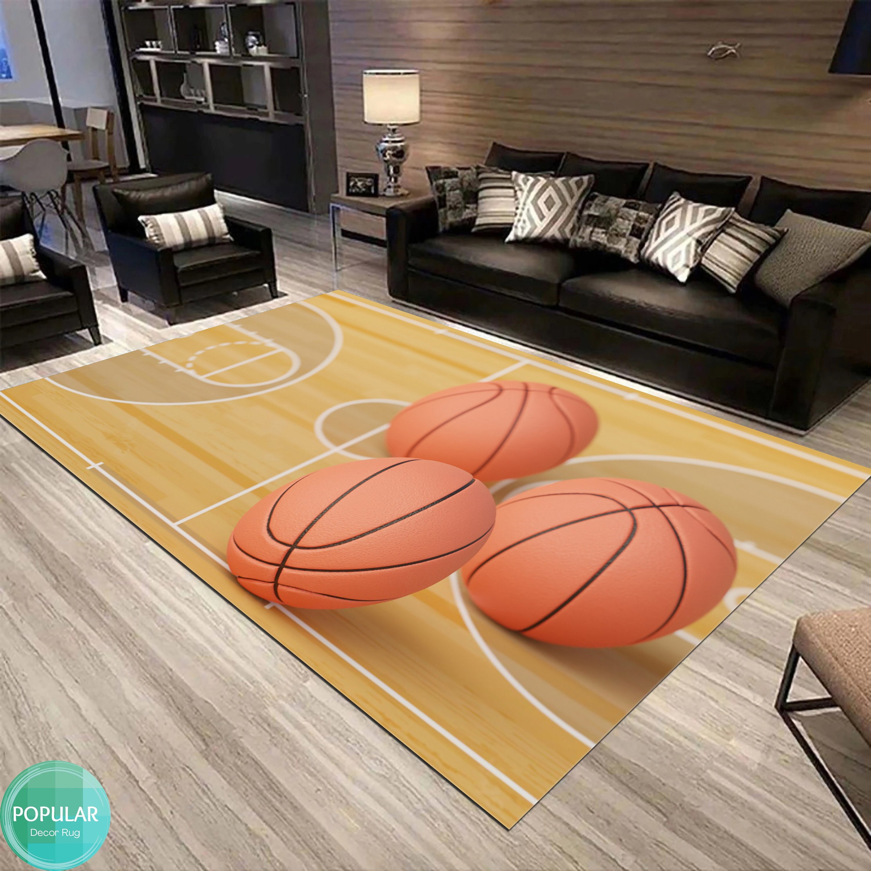 NBA Rug Basketball Mat Game Carpet Ball Runner Gaming Room Art Game Room Designer Gift for Game Room Etsy UK