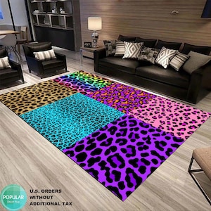 Wery Colorful Leopard Art, Leopard Pattern Rug, Zebra Designer Mat, Leopard Carpet, Animal Runner, Leopard Special